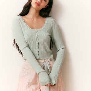 Martti Stretch Pointelle Cardigan