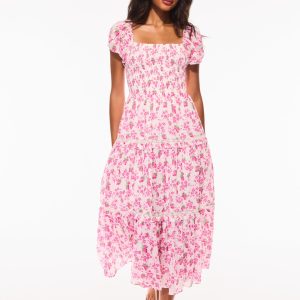 Masie Summer Heirloom Print Midi Dress