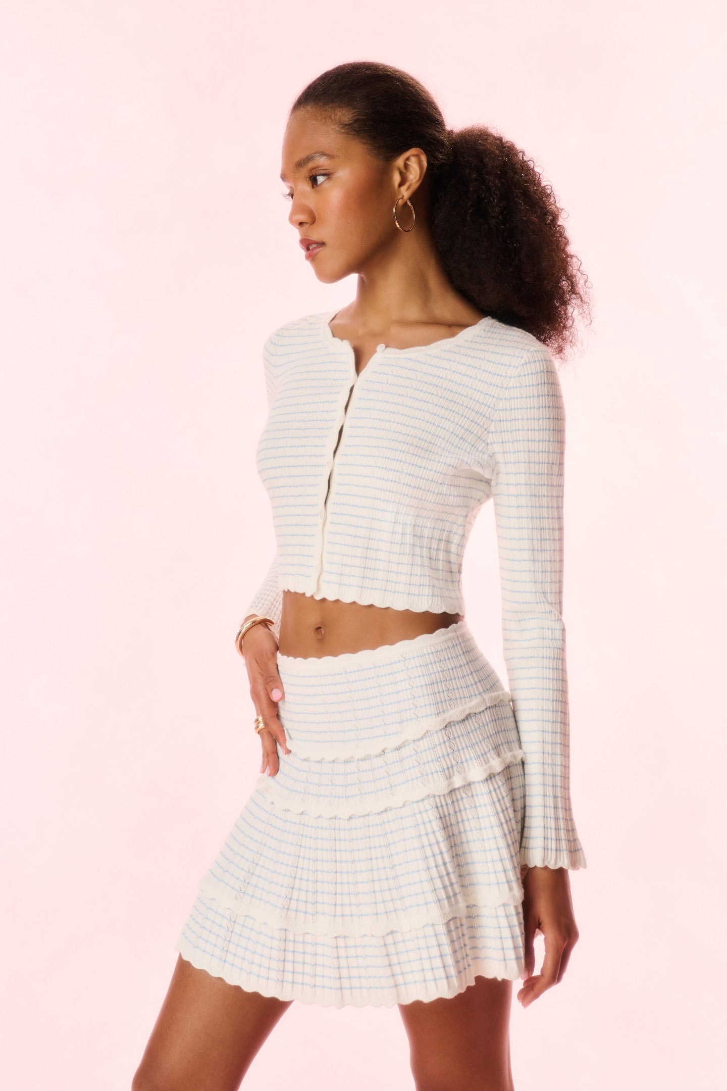 Colella Striped Stretch Knit Skirt - Image 2