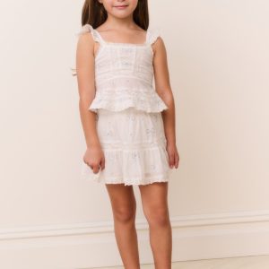 Little Girls Silano Crystal Bow Cotton Skirt