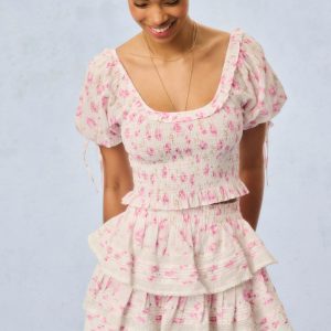 Molly Fragrance Print Top - STERLING DUSK