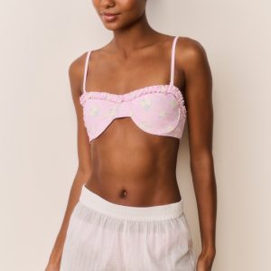 Ocean Embroidered Cotton Cover-Up Shorts