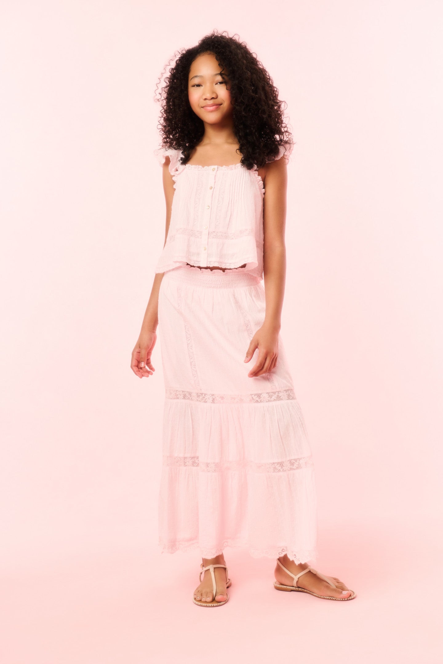 Girls Norabel Cotton Lace-Trimmed Top - Image 7
