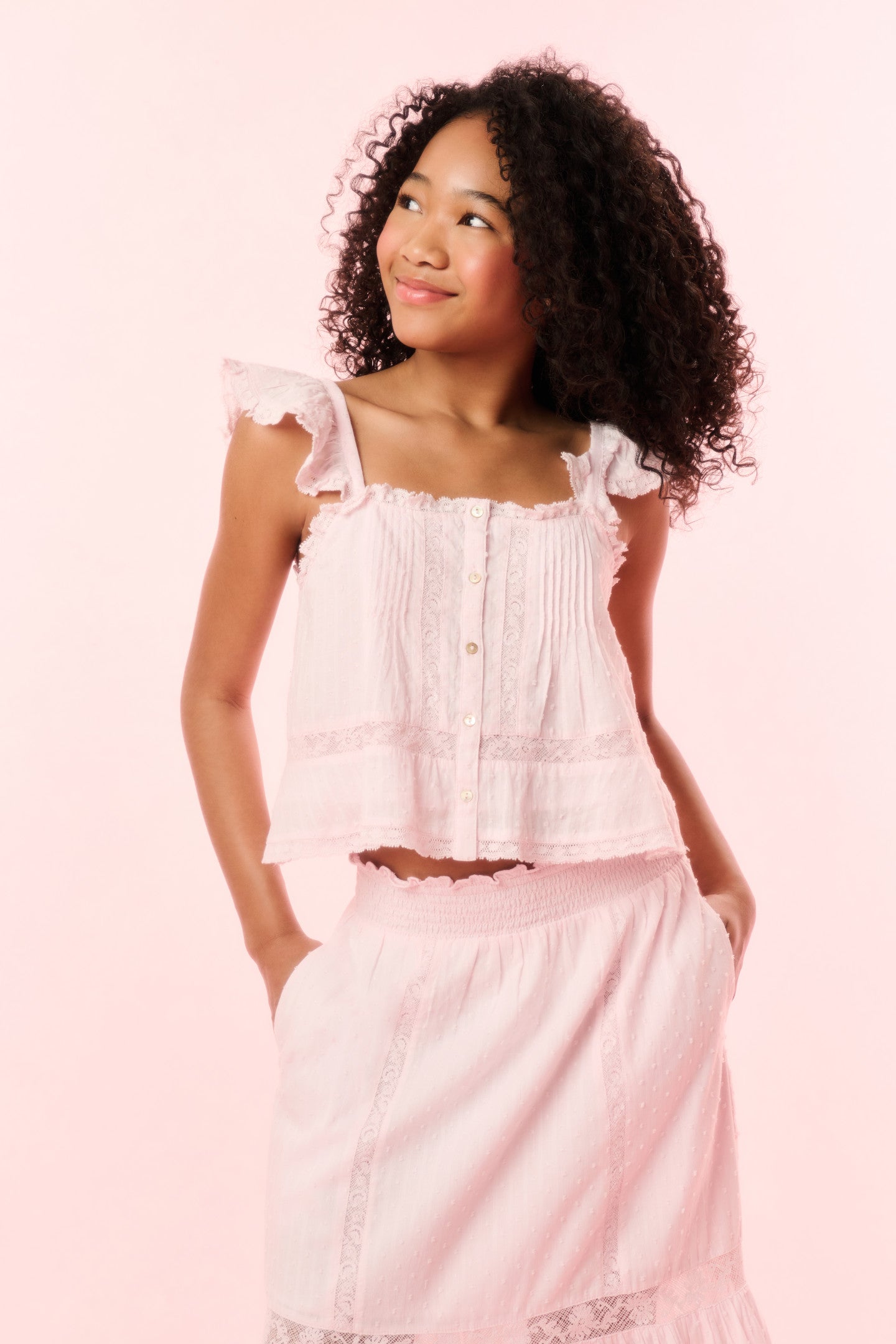 Girls Norabel Cotton Lace-Trimmed Top - Image 5