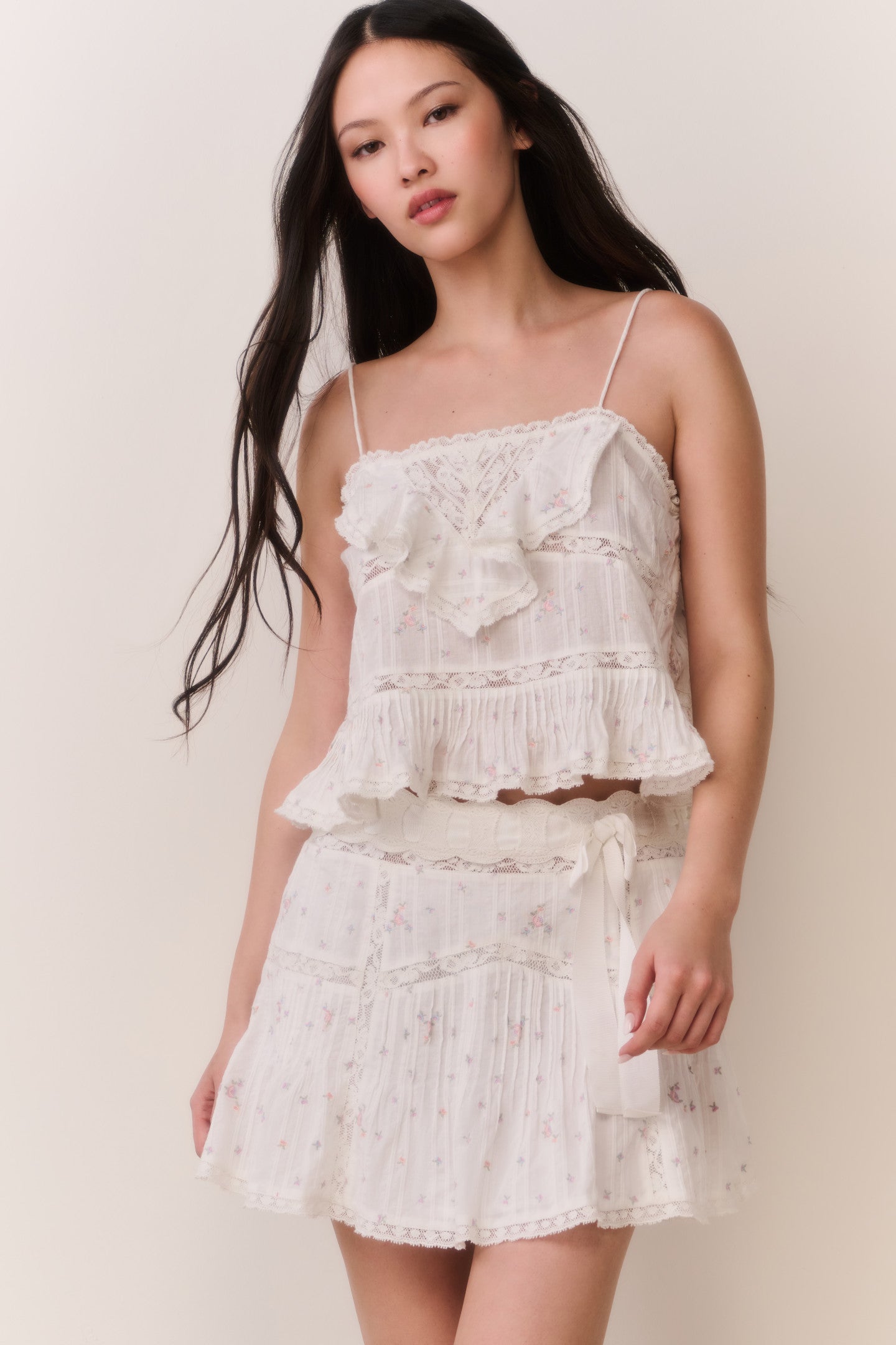 Willia Floral Embroidered Cotton Mini Skirt - Image 2