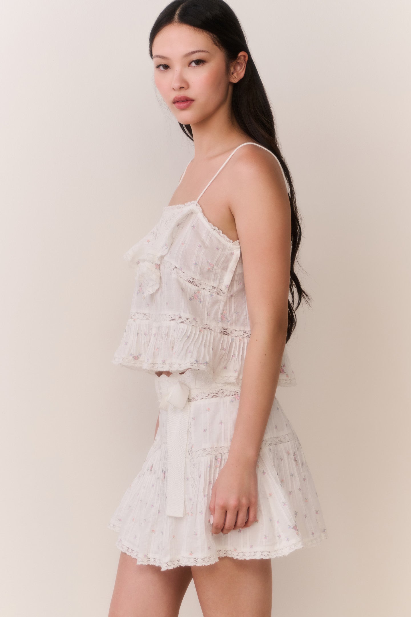 Willia Floral Embroidered Cotton Mini Skirt - Image 4