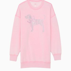 PINK x LoveShackFancy Oversized Crew Neck Dress