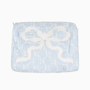 Octavia Quilted Bow Print Pouch