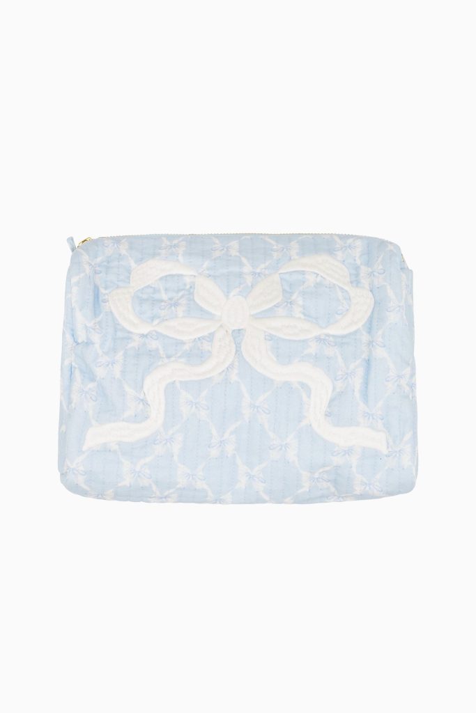 Octavia Quilted Bow Print Pouch
