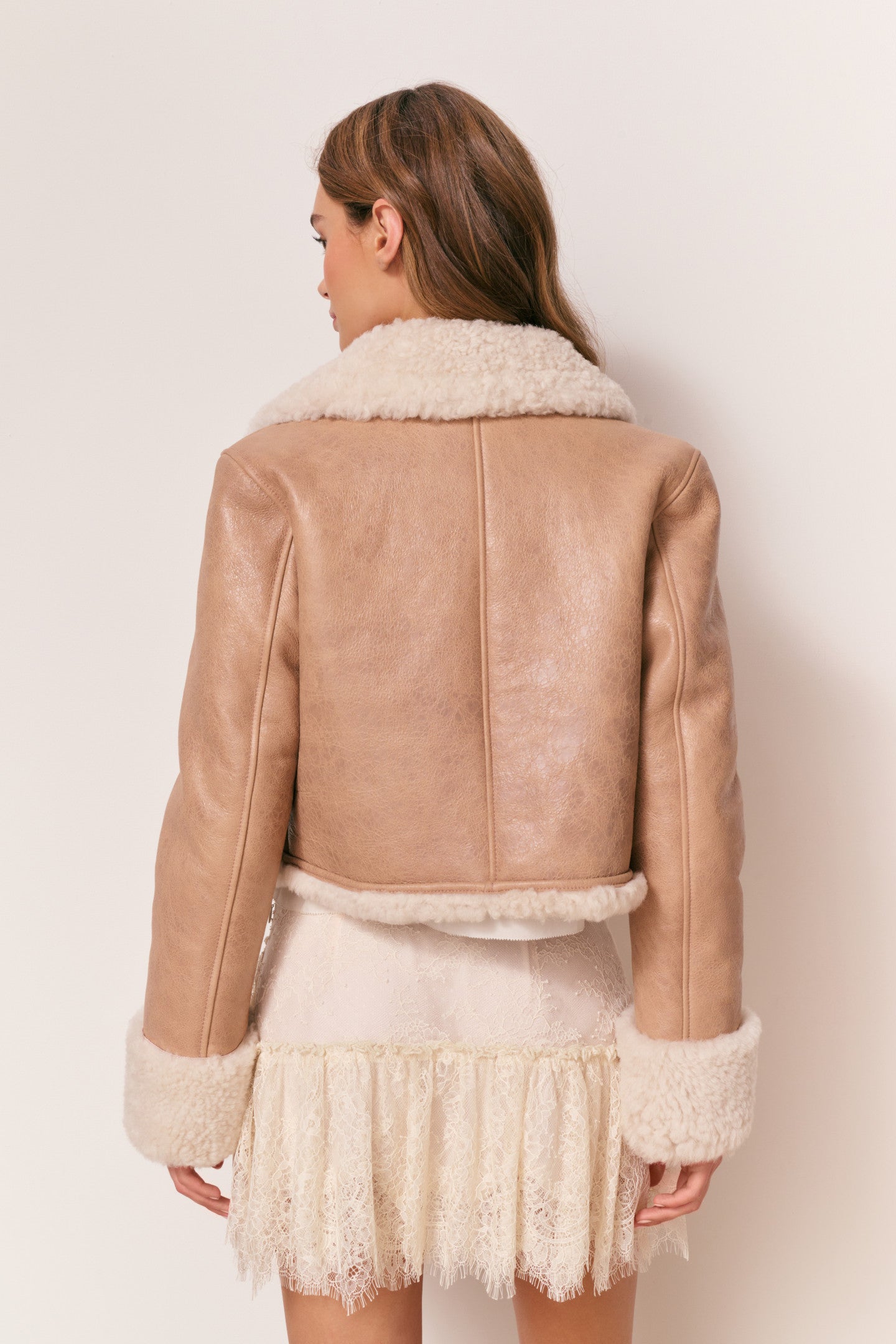 Pansy Cropped Shearling Jacket - Image 5