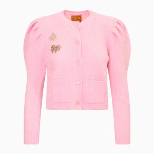 Le Lion Puff Sleeve Laurita Bow Cardigan