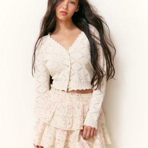 Ruffle Mini Luna Rosa Fleur Skirt - MAGNOLIA