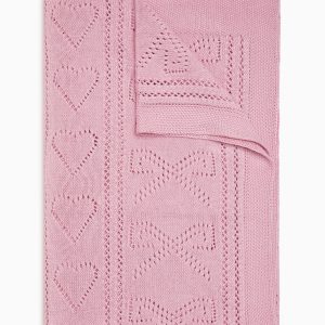 Pointelle Throw Blanket - ROSEWOOD