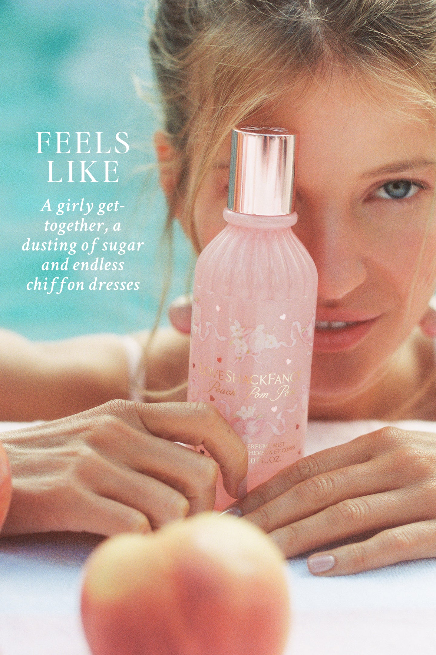 Peach Pom Pom Hair & Body Perfume Mist with Candied Peach and Crystallized Sugar - Image 4
