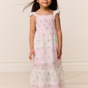 Little Girls Rhiannon Mixed Print Maxi Dress