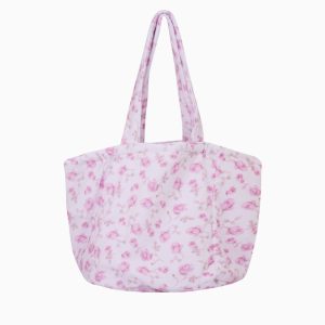 Rosaline Heirloom Print Terry Beach Tote - STERLING DUSK