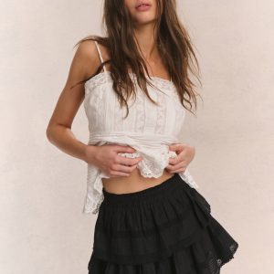 Ruffle Mini Skirt - BLACK