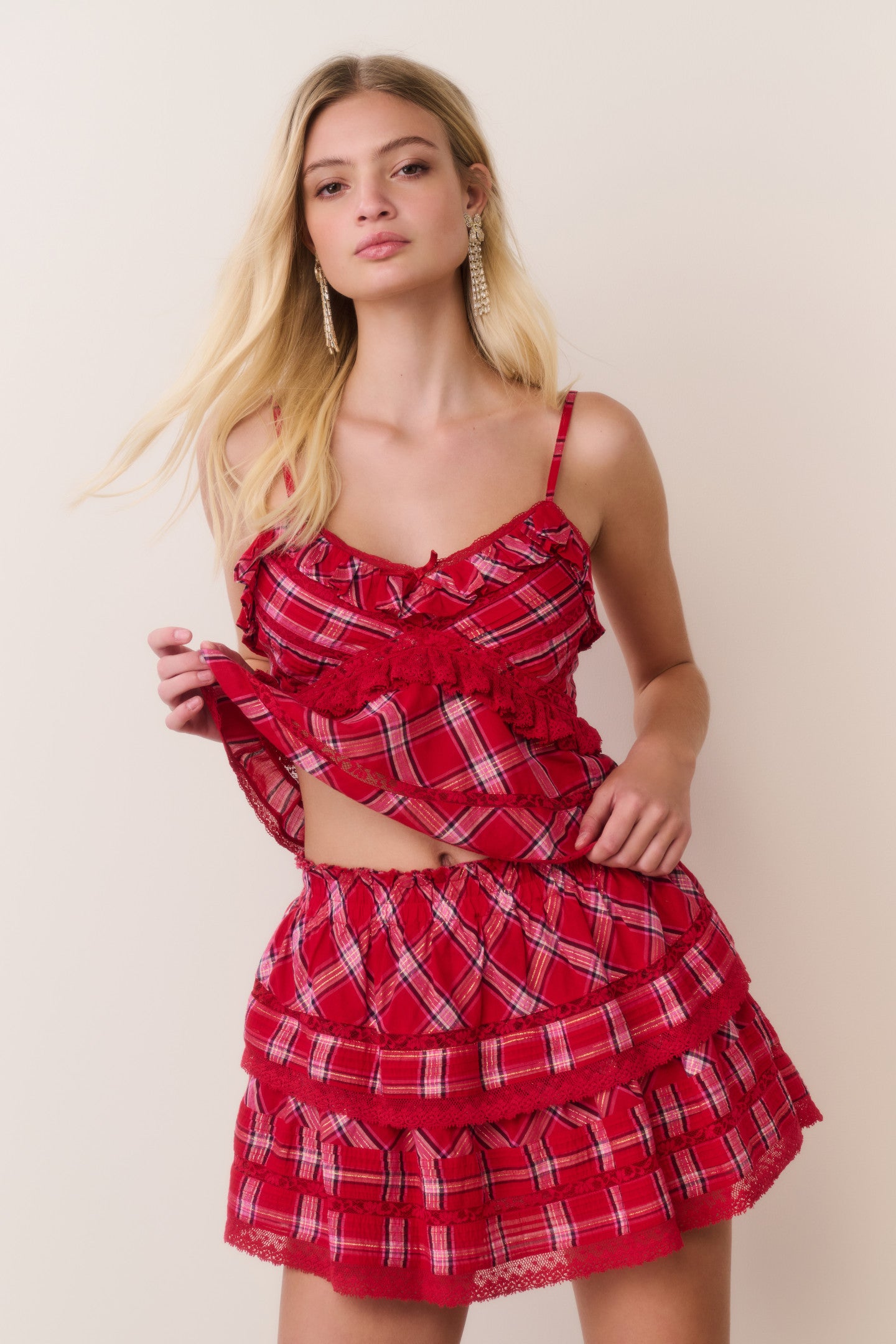 Sormina Tartan Cotton Top - Image 3