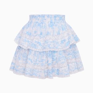 Ruffle Mini Toile Print Skirt