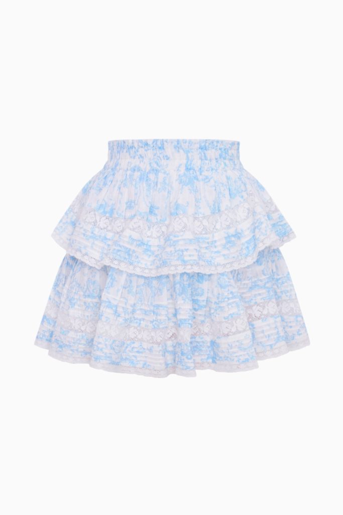 Ruffle Mini Toile Print Skirt
