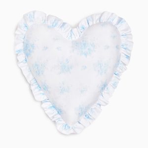 Ruffle Heart Pillow - BLUEBELL