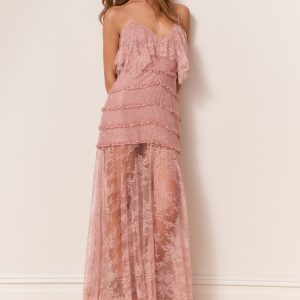 Sandy Lace Maxi Dress - DUSTY PINK