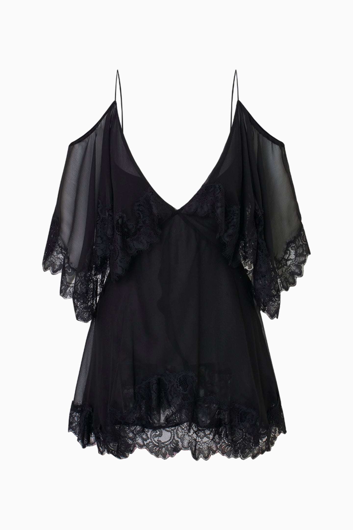 Selune Silk Lace-Trimmed Mini Dress - Image 6