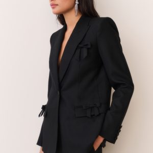 Shayne Wool-Blend Bow-Embellished Blazer