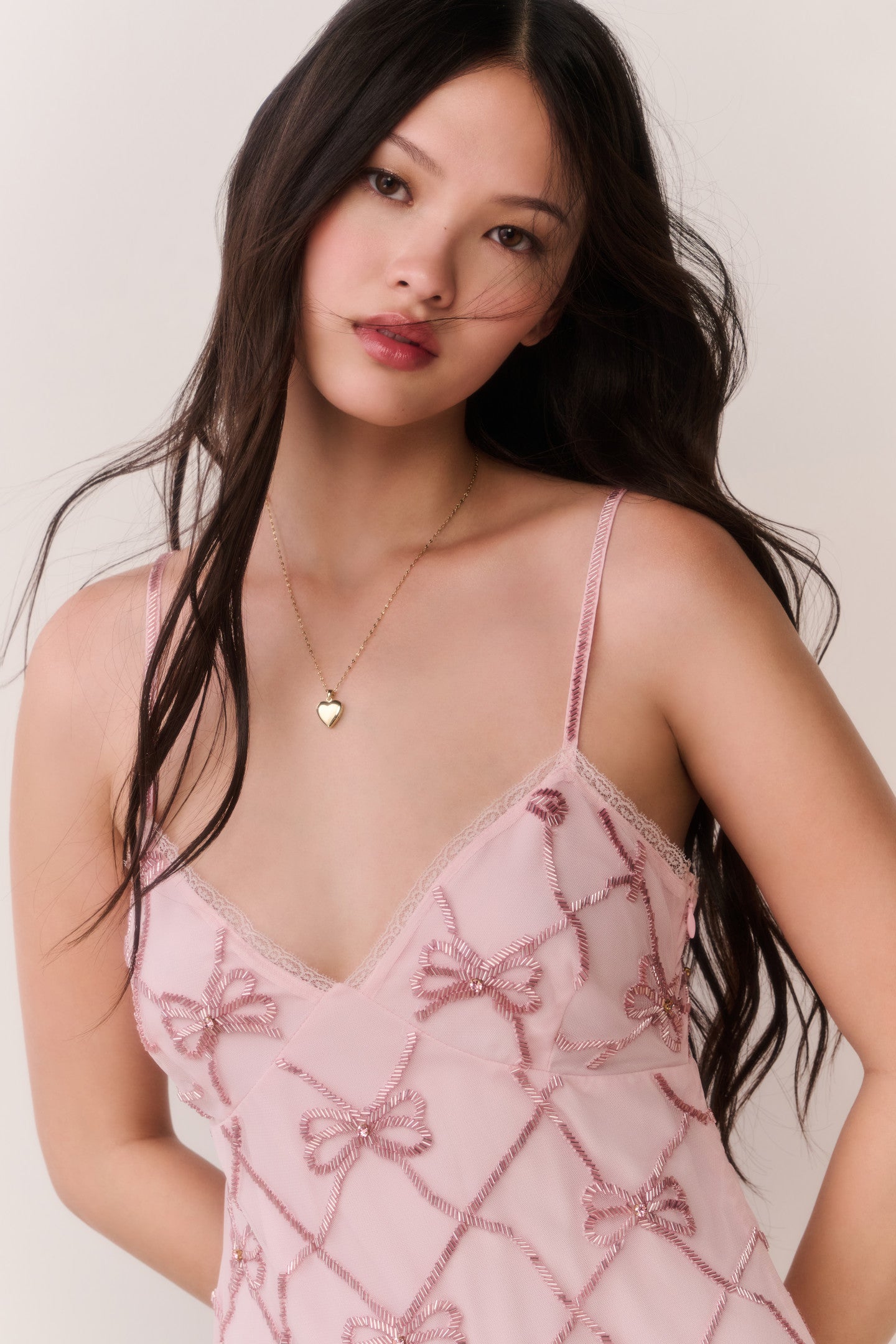 Shella Beaded Bow Mini Dress - Image 3