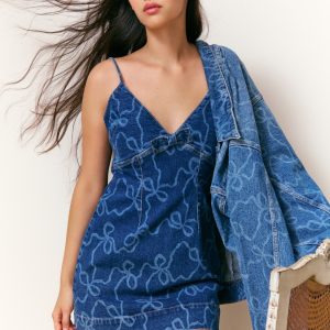 Solina Denim Bow Mini Dress