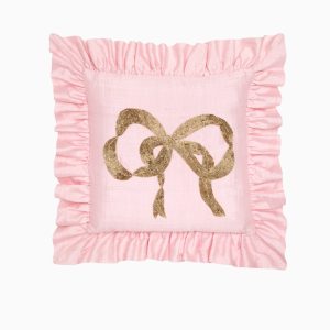 Beaded Silk Ruffle Pillow