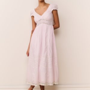 Suvi Pink Cotton Midi Dress