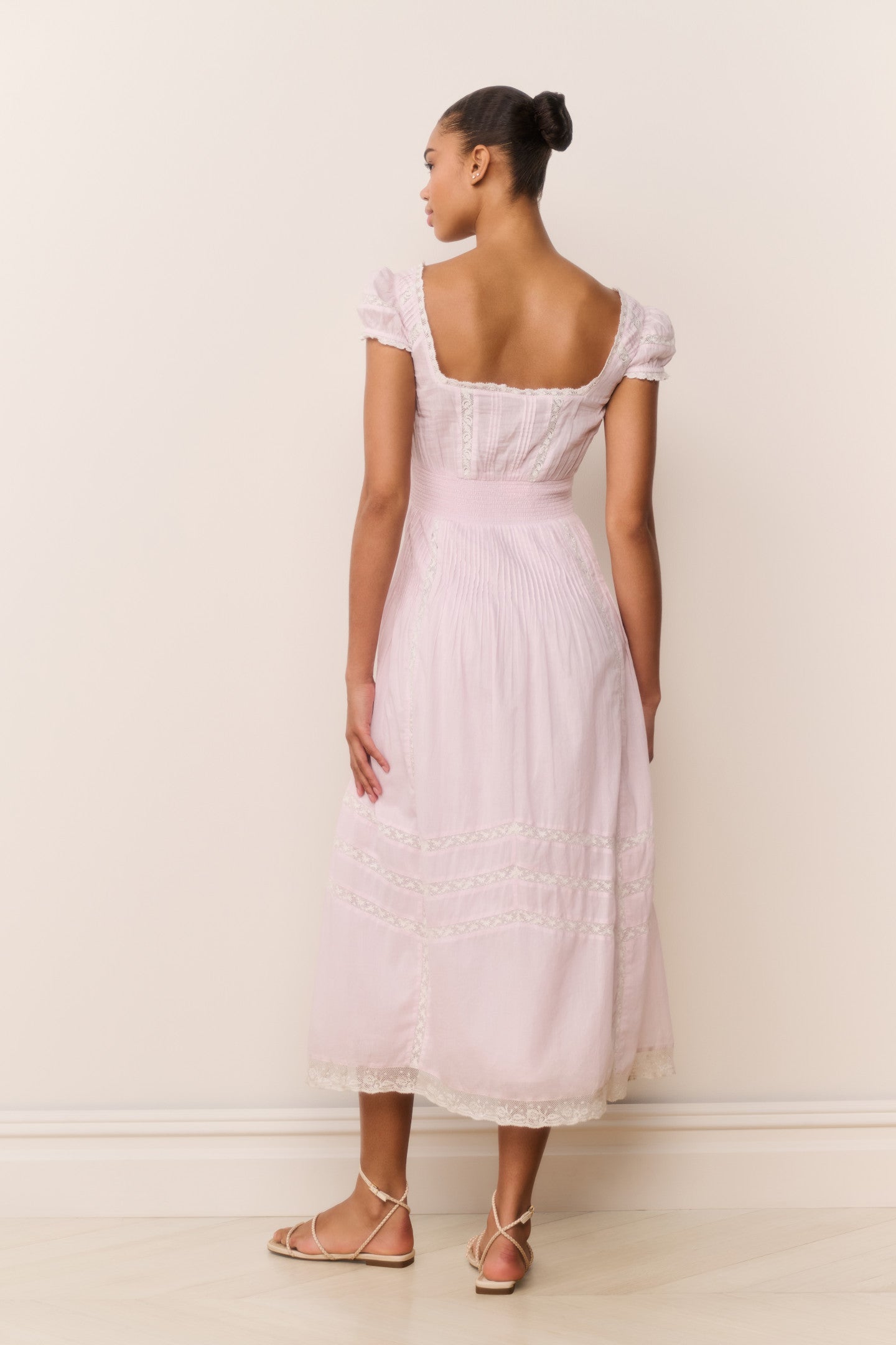 Suvi Pink Cotton Midi Dress - Image 4
