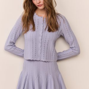 Peridot Stretch Pointelle Cardigan
