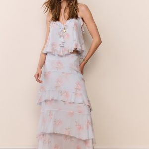 Soleia Floral Chiffon Maxi Skirt