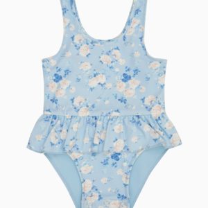 Baby Tamia Floral Ruffle Swimsuit - WHISPER BLUE