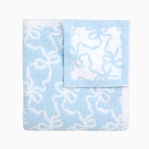 Teddy Bow Blanket - BLUE MOON