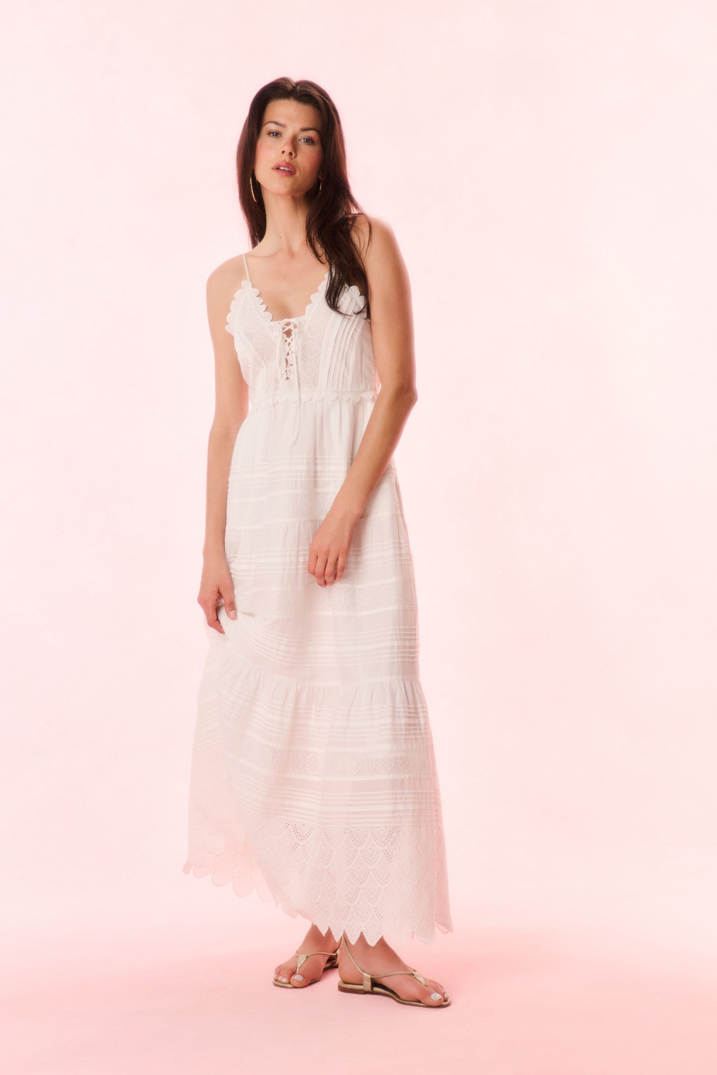 Terria Cotton Scalloped Maxi Dress - Image 2