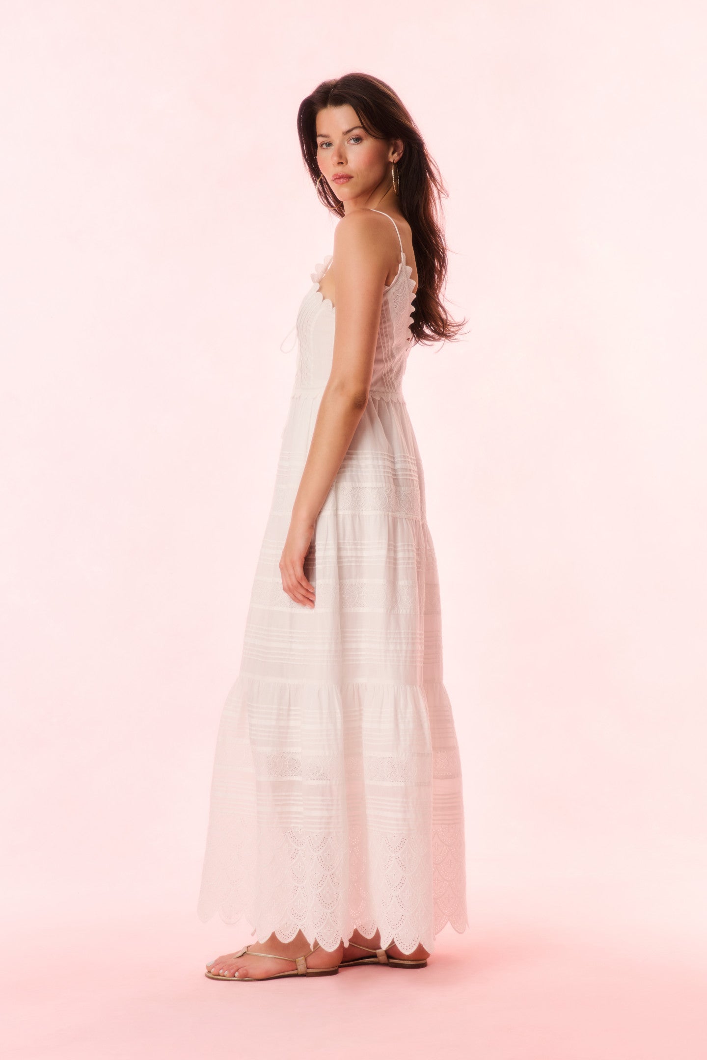 Terria Cotton Scalloped Maxi Dress - Image 3