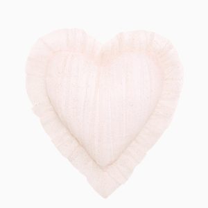 Tulle Ruffle Heart Pillow
