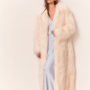 Valia Long Faux Fur Coat - IVORY