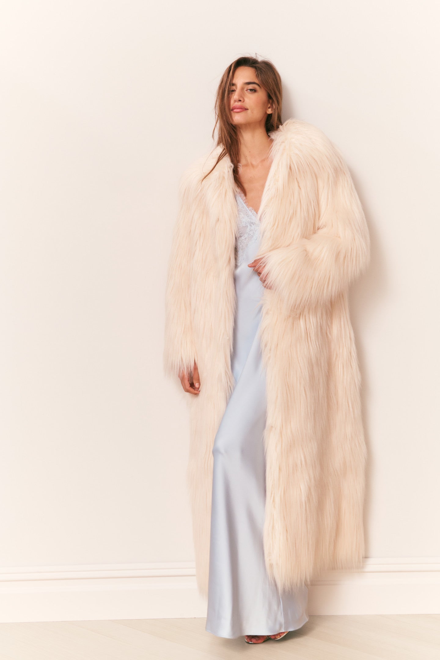 Valia Long Faux Fur Coat - Image 5