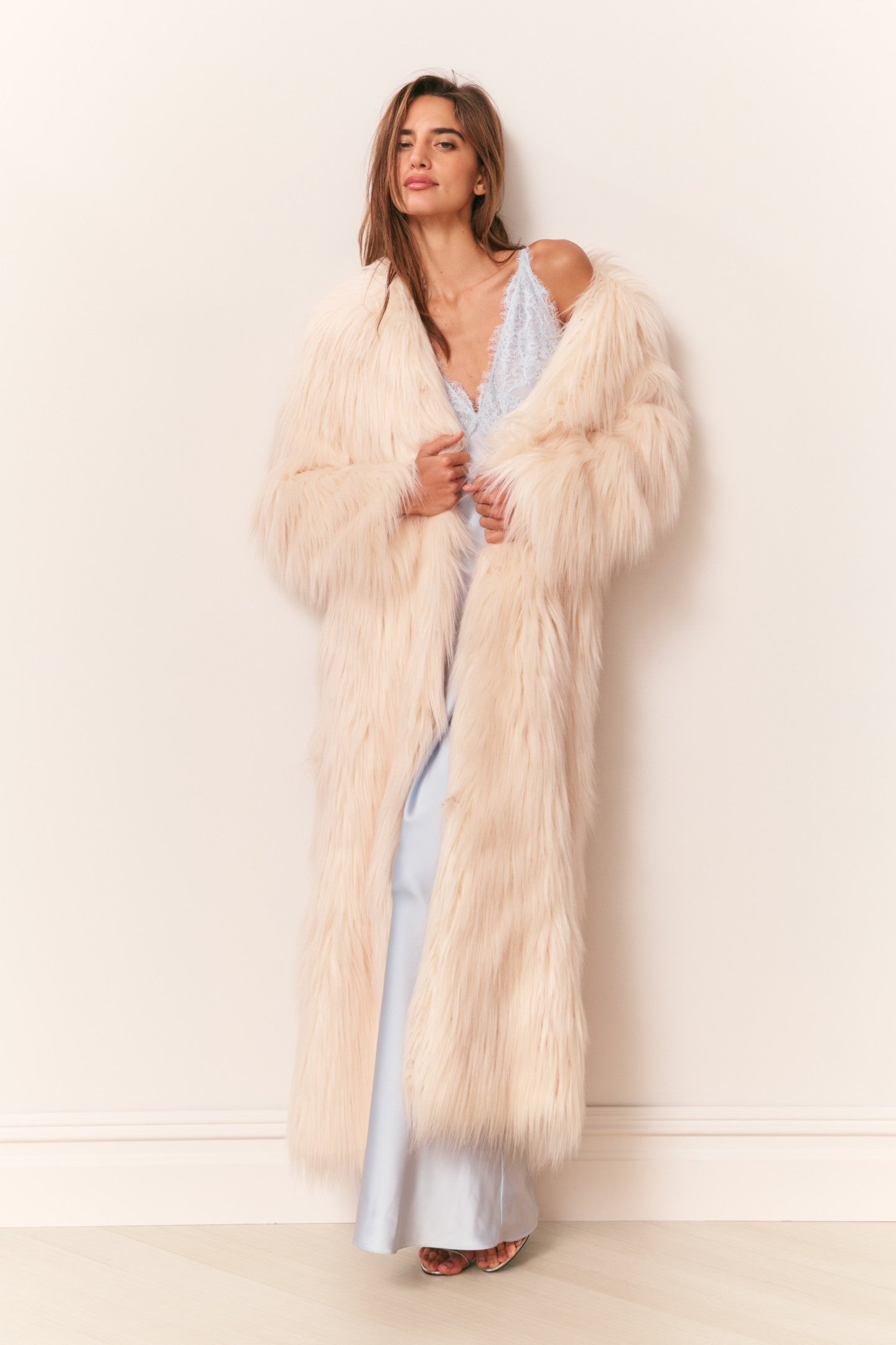 Valia Long Faux Fur Coat - Image 10