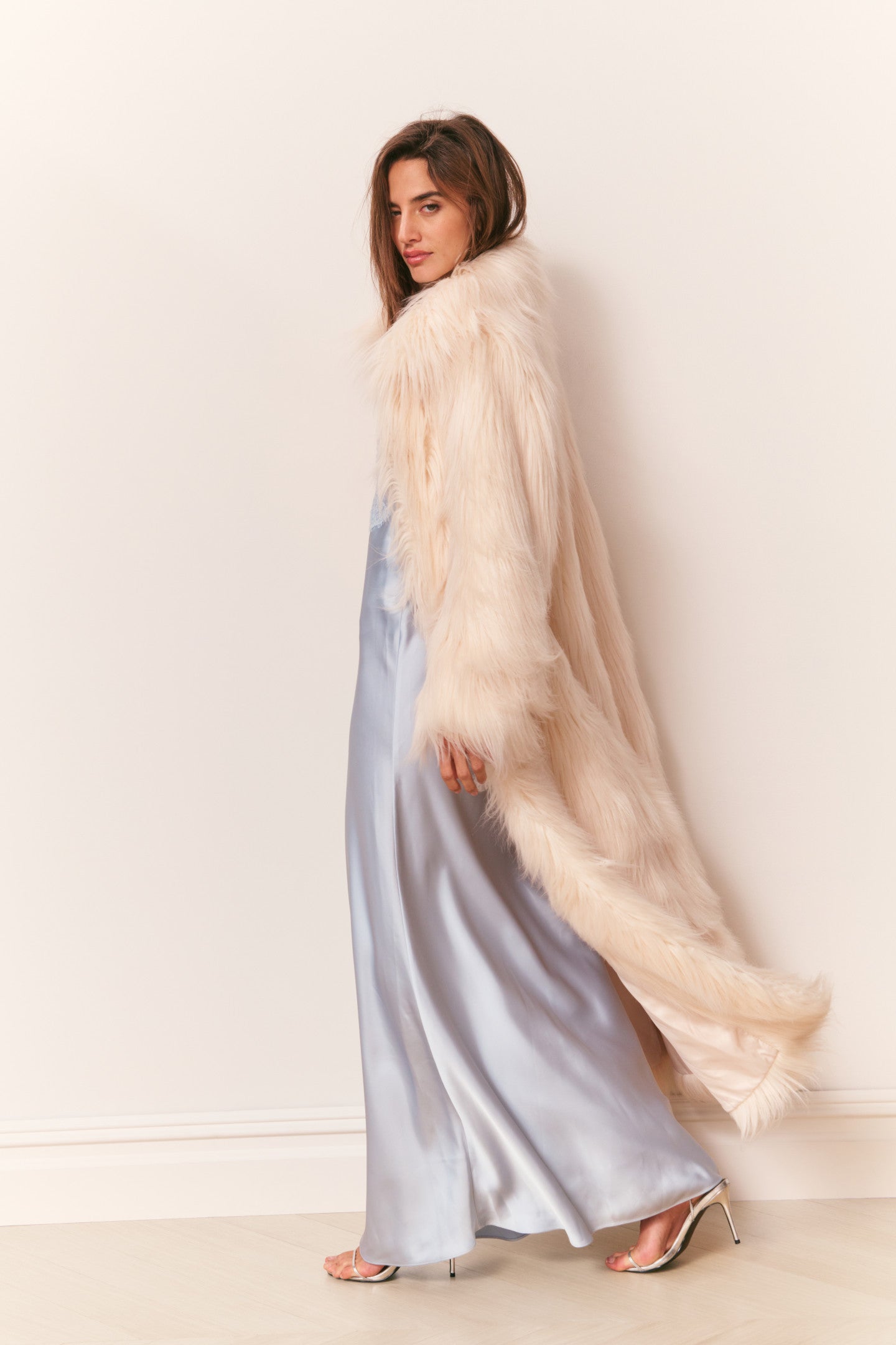 Valia Long Faux Fur Coat - Image 11