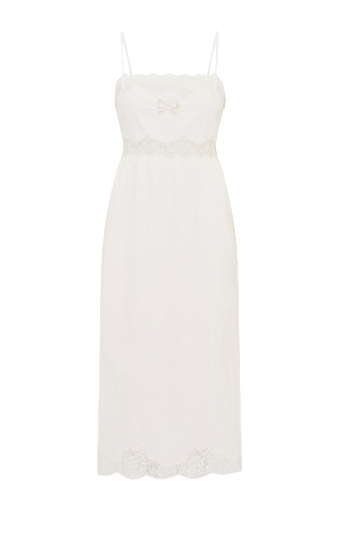 Vinca Cotton Lace Bow Midi Dress - Image 5