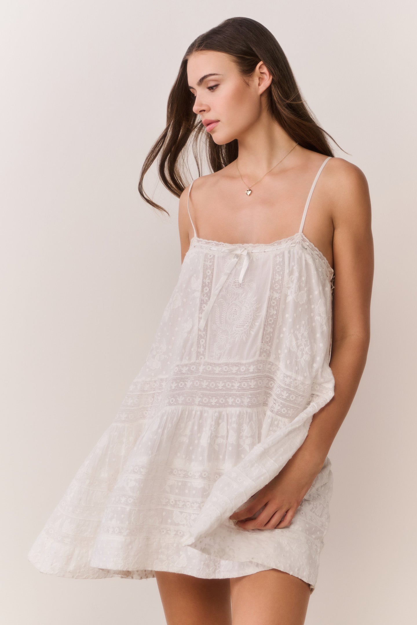 Vionett Cotton Victorian Mini Dress - Image 2