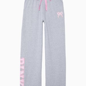 PINK x LoveShackFancy Wide-Leg Sweatpants - VS MEDIUM HEATHER GREY