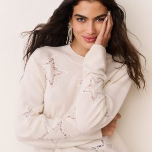 Westcott Wool-Cashmere Lace Star Pullover