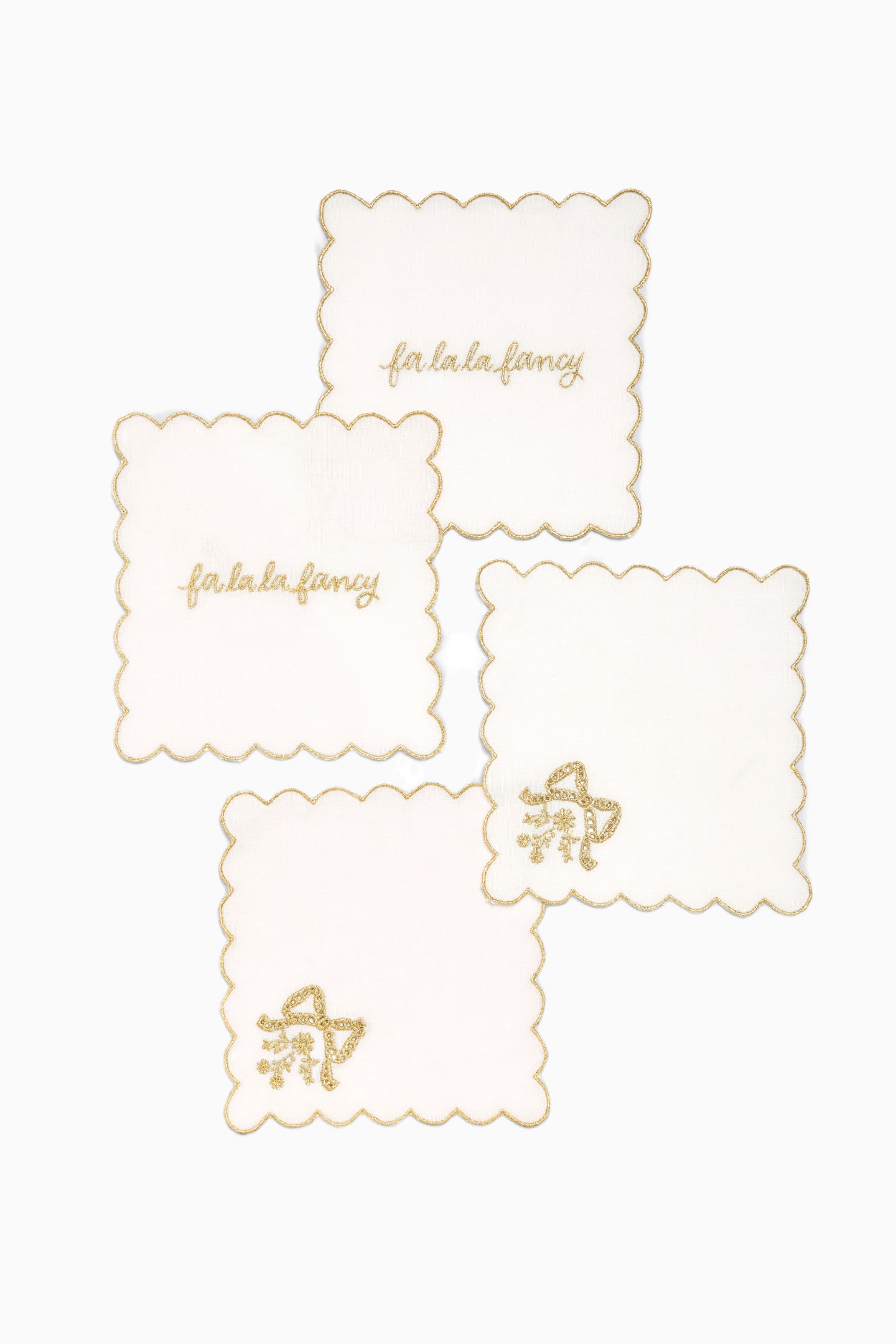 Gilded Bow Cocktail Napkins - Set Of 4 - Image 2