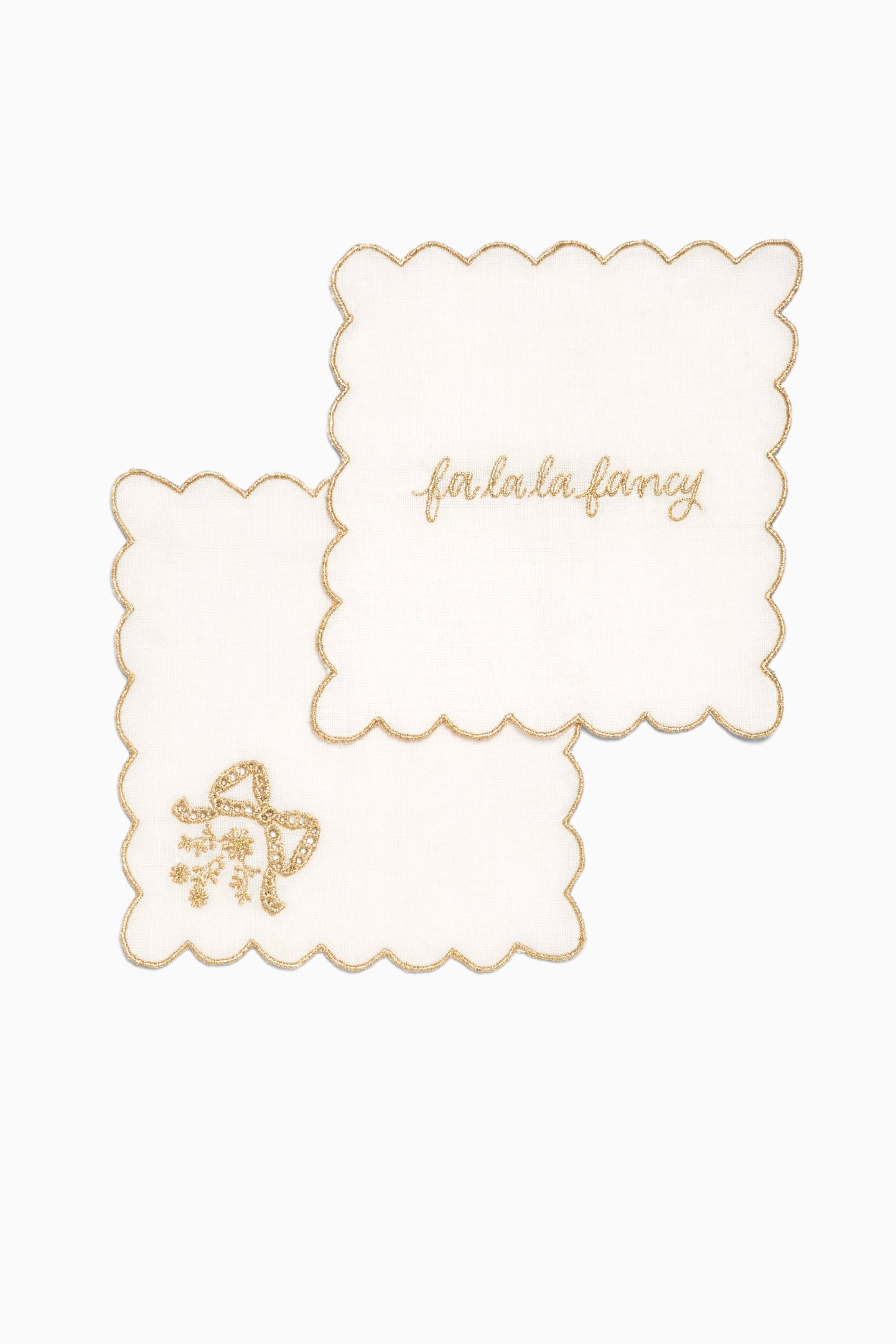Gilded Bow Cocktail Napkins - Set Of 4 - Image 3